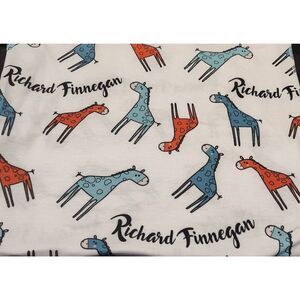 Audrey and the Bear SWADDLE Blanket GIRAFFE Design Richard Finnegan USA Made 36"